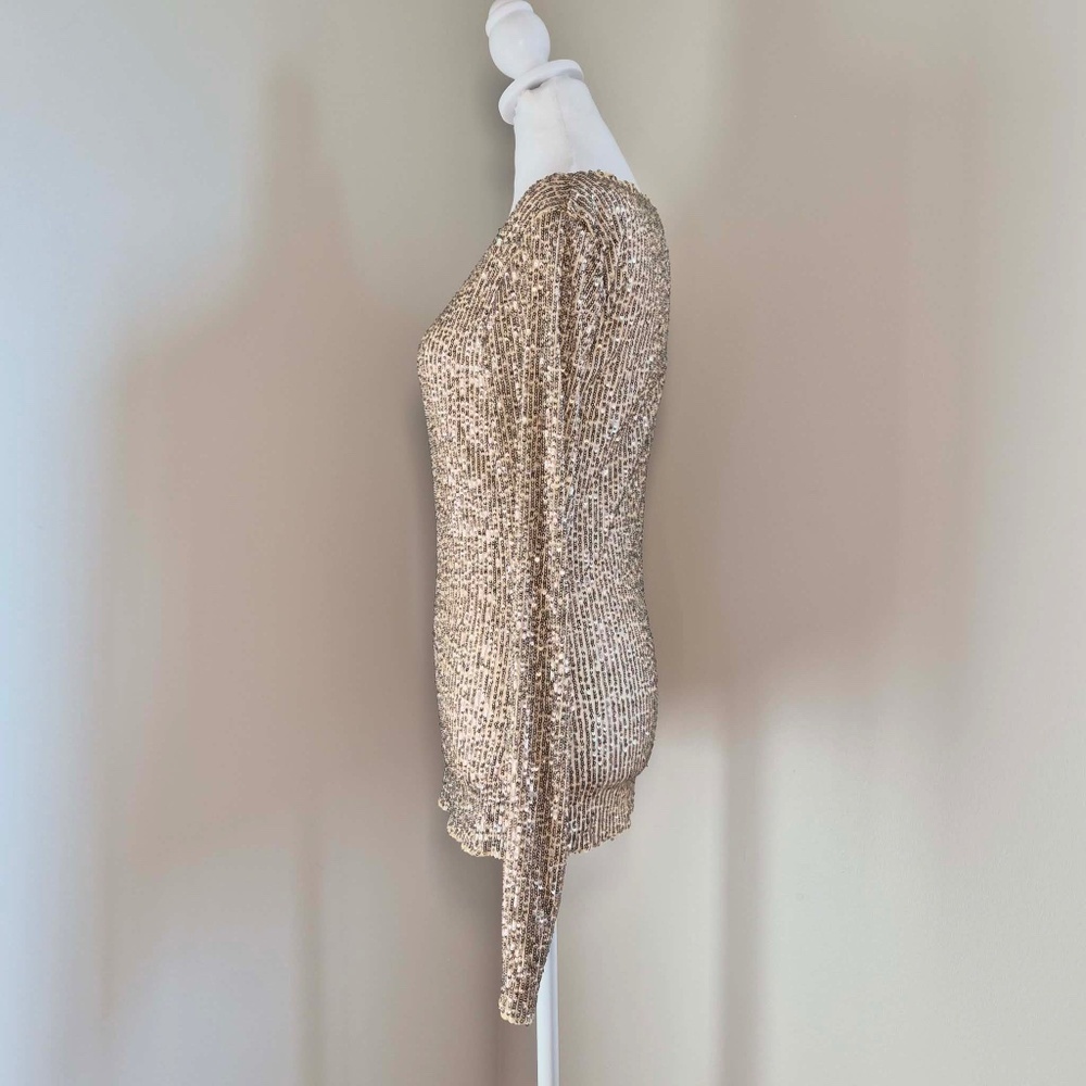 Free People Intimately All Over Sequin Gold Rush Whimsy Stargirl Romantic Top S - Picture 5 of 12